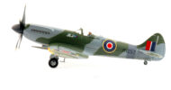Port side view of the 1/48 scale diecast model of the Supermarine Spitfire Mk.XIVe serial number MV257/JE-J. Flown by Group Captain Johnnie Johnson, Commanding Officer of  No.125 Wing, Royal Air Force - Hobby Master HA7114