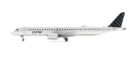 Port side view of the 1/200 scale diecast model Embraer E195-E2 registration C-GKQL in Porter Airlines livery - Gemini Jets G2POE1230