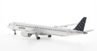Rear view of the 1/200 scale diecast model Embraer E195-E2 registration C-GKQL in Porter Airlines livery - Gemini Jets G2POE1230