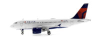 Port side view of the 1/400 scale diecast model Airbus A319-100, registration N371NB in Delta Air Lines livery - Gemini Jets GJDAL2093