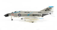 Port side view of the 1/72 scale diecast model of the McDonnell Douglas F-4B Phantom II BuNo 158378, tail code DC/06. Marine Fighter Attack Squadron 122 "Crusaders, United States Marine Corps, 1968 - Hobby Master HA19049